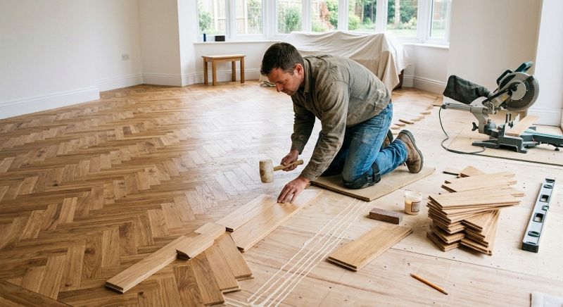 Dark Wood Floor Installation in Austin, TX