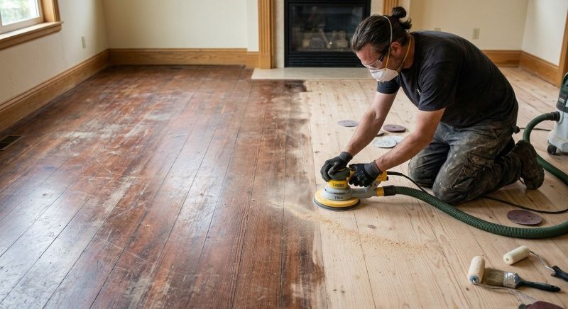Pine Floor Refinishing in Olathe, KS