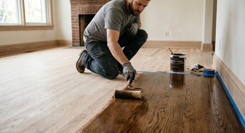 Walnut Floor Staining in Olathe, KS