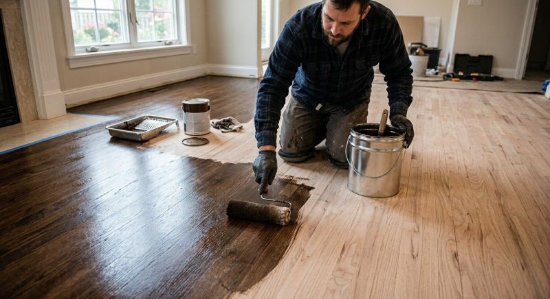 Walnut Floor Staining in Kansas City, KS